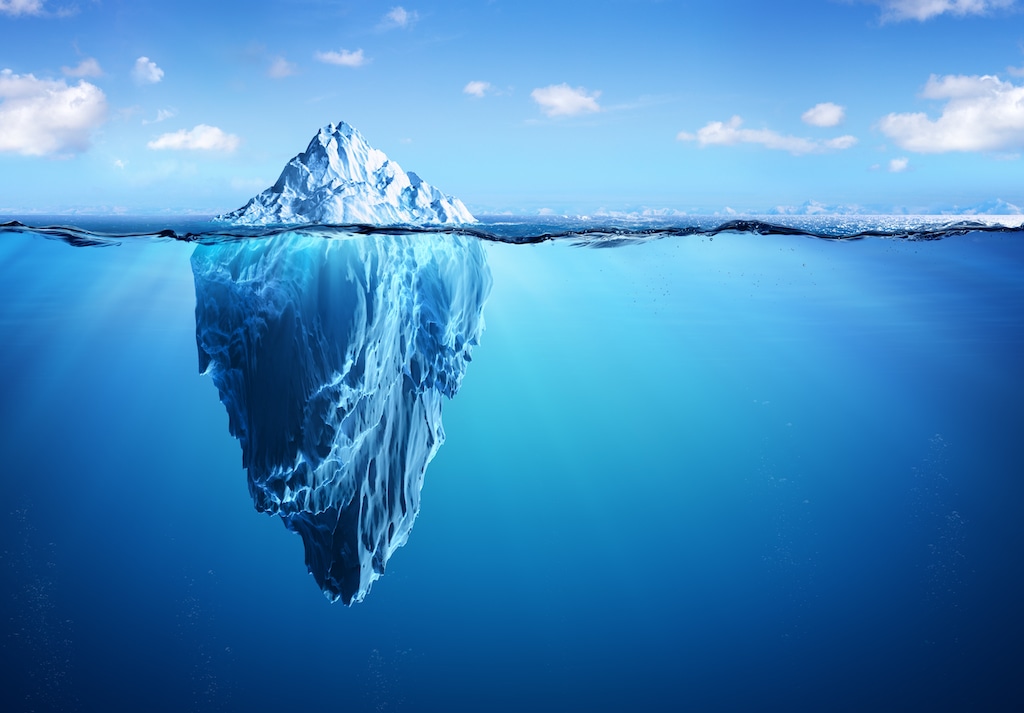 iceberg illustrating hidden costs of distribution point management